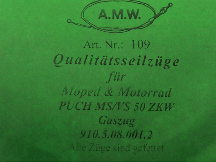 Kabel Puch MS50 VS50 gaskabel A.M.W.